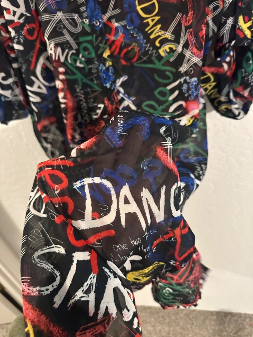 Live 4 Truth Graffiti Street Wear Colorful Semi Sheer Tunic Shirt Dress - Picture 8 of 10